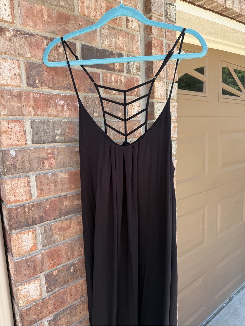 Nicole Miller Black Maxi Dress with Ladder Back Detail